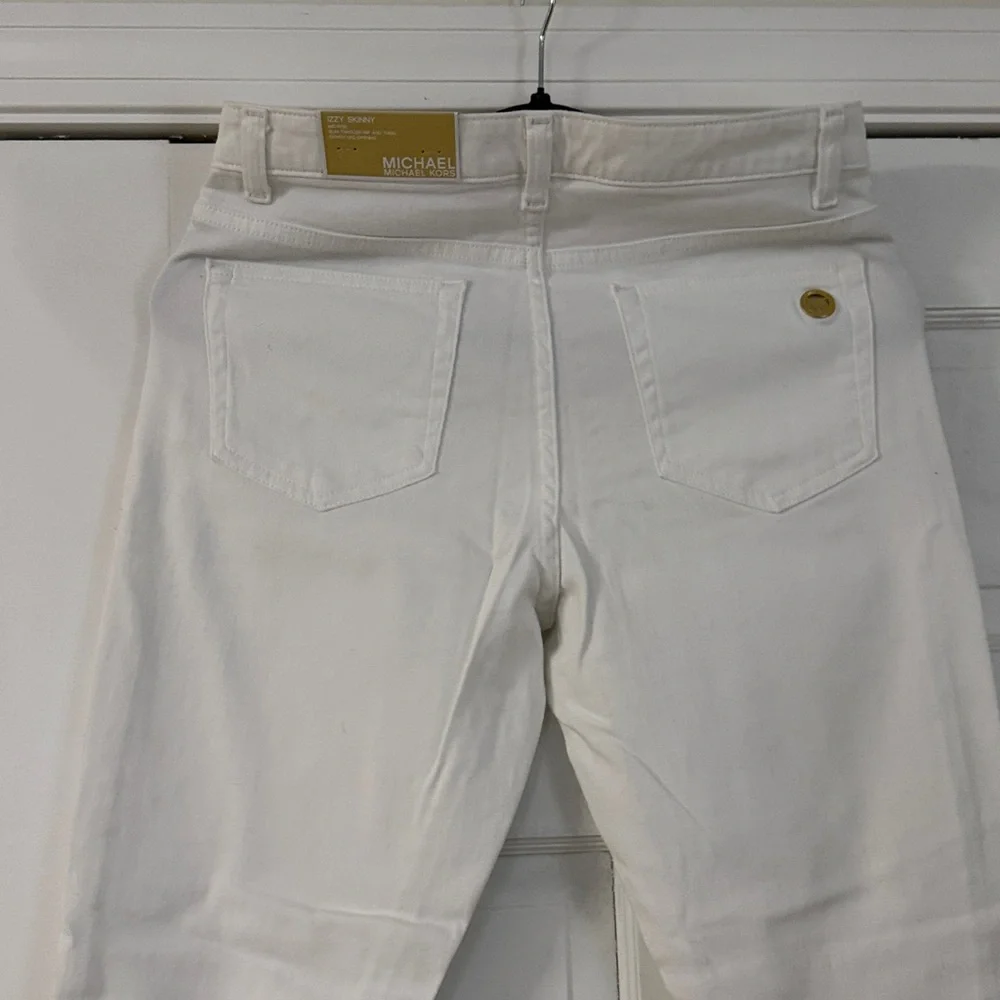 Michael Kors Women's Straight Leg White Jeans - Picture 7 of 7